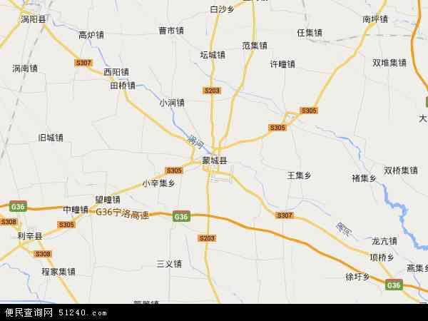 蒙城县地图 - 蒙城县电子地图 - 蒙城县高清地图 - 2024年蒙城县地图