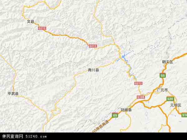 青川县高清卫星地图图片