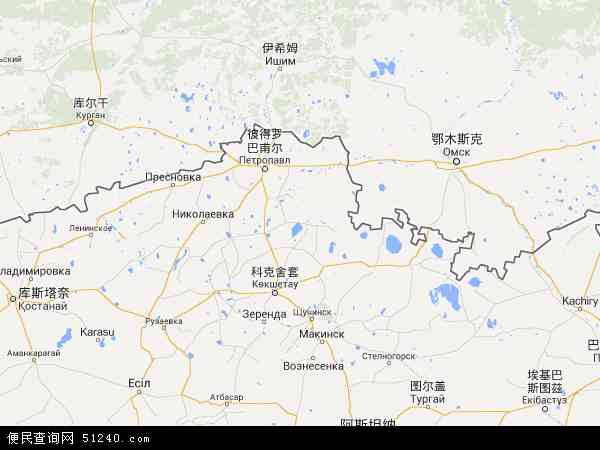北哈萨克斯坦地图 - 北哈萨克斯坦电子地图 - 北哈萨克斯坦高清地图 - 2024年北哈萨克斯坦地图
