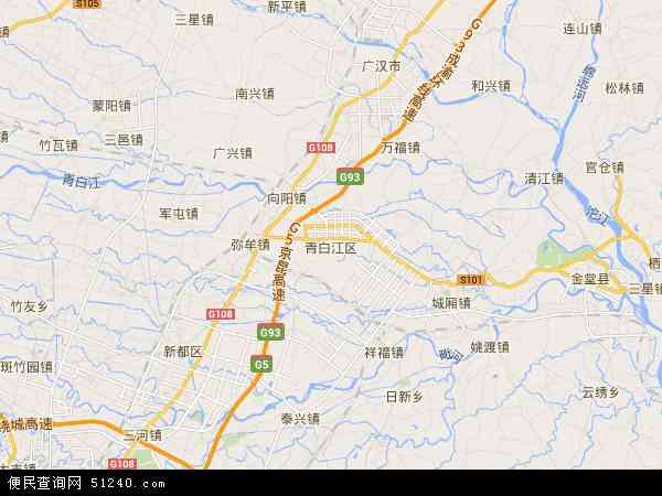 青白江区地图 