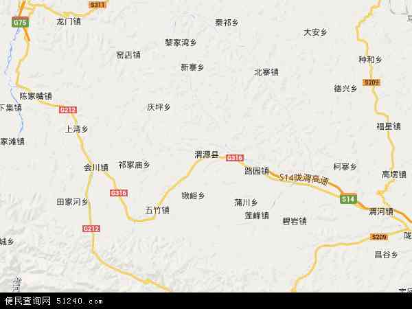 甘肃定西渭源县地图图片