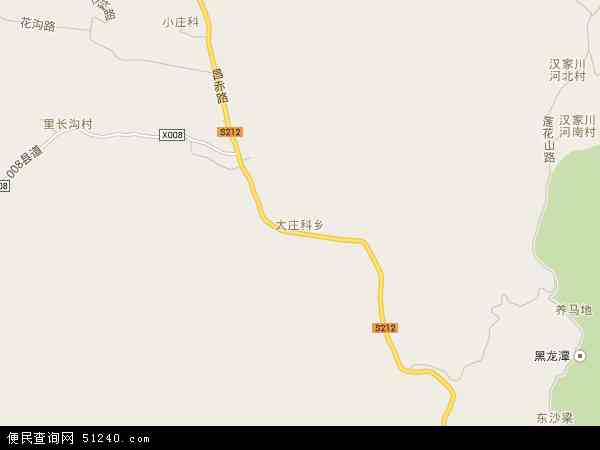 中国北京市延庆县大庄科乡地图（卫星地图）