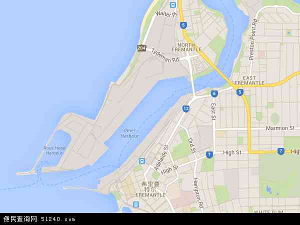 弗里曼特尔港地图 - 弗里曼特尔港电子地图 - 弗里曼特尔港高清地图 - 2024年弗里曼特尔港地图