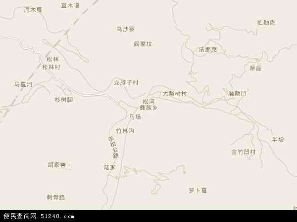 松河彝族乡地图 - 松河彝族乡电子地图 - 松河彝族乡高清地图 - 2024年松河彝族乡地图