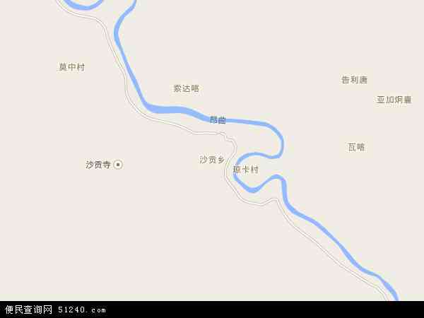 沙贡乡地图 - 沙贡乡电子地图 - 沙贡乡高清地图 - 2024年沙贡乡地图