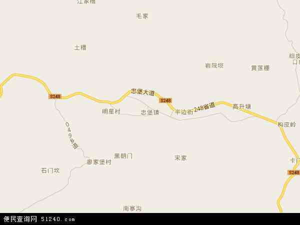咸丰县忠堡镇地图图片