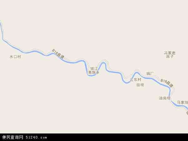 锁江羌族乡地图 - 锁江羌族乡电子地图 - 锁江羌族乡高清地图 - 2024年锁江羌族乡地图