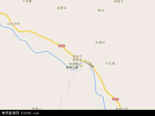 新城子藏族乡地图 - 新城子藏族乡电子地图 - 新城子藏族乡高清地图 - 2024年新城子藏族乡地图