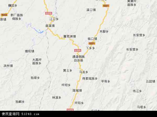 通道侗族自治县地图 
