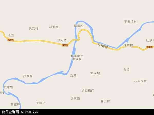 赵家岗土家族乡地图 - 赵家岗土家族乡电子地图 - 赵家岗土家族乡高清地图 - 2024年赵家岗土家族乡地图