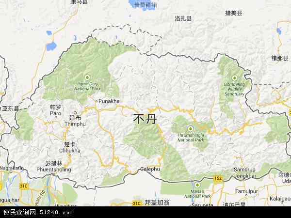 不丹地图 - 不丹电子地图 - 不丹高清地图 - 2022年不丹地图