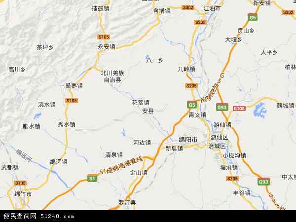 中国 四川省 绵阳市 安县安县卫星地图 本站收录有:2021安县卫星地图