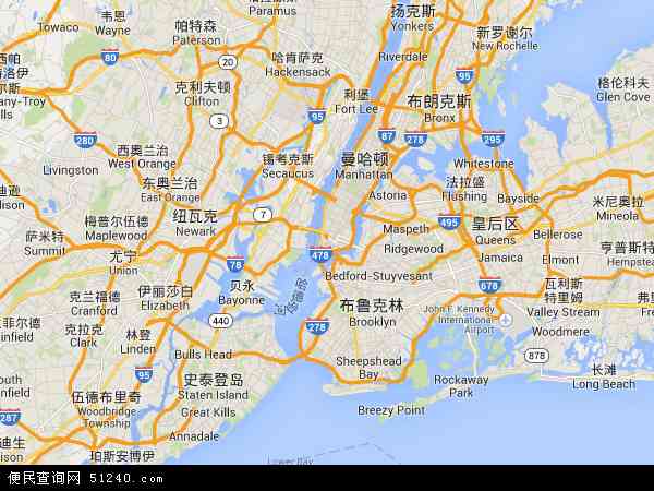 纽约地图 - 纽约电子地图 - 纽约高清地图 - 2024年纽约地图