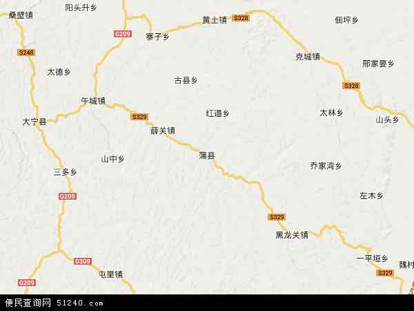 山西蒲县地图图片