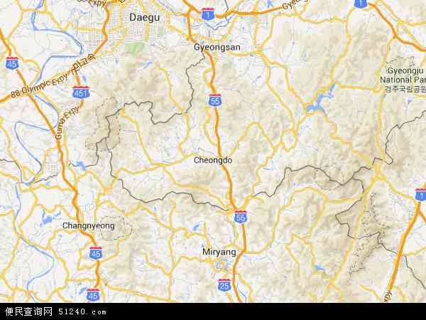 淸道郡地图 - 淸道郡电子地图 - 淸道郡高清地图 - 2024年淸道郡地图