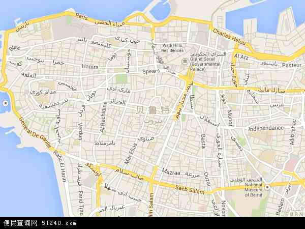 贝鲁特地图 - 贝鲁特电子地图 - 贝鲁特高清地图 - 2024年贝鲁特地图