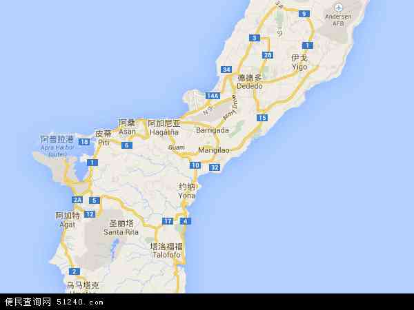 关岛地图 - 关岛电子地图 - 关岛高清地图 - 2022年关岛地图