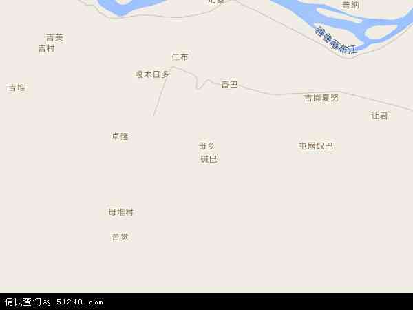 中国 西藏自治区 日喀则地区 仁布县 母乡母乡卫星地图 本站收录有