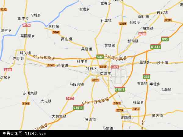 菏泽市牡丹区详细地图图片