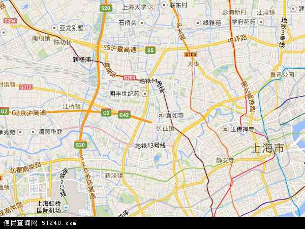 中国上海市普陀区地图()