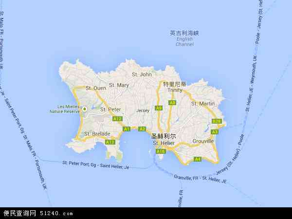 泽西岛地图 - 泽西岛电子地图 - 泽西岛高清地图 - 2022年泽西岛地图