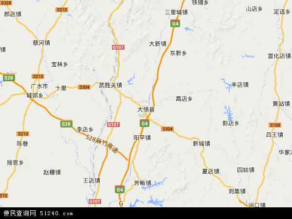 大悟县地图 