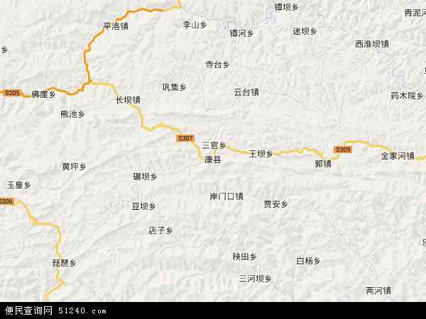 陇南康县地图图片