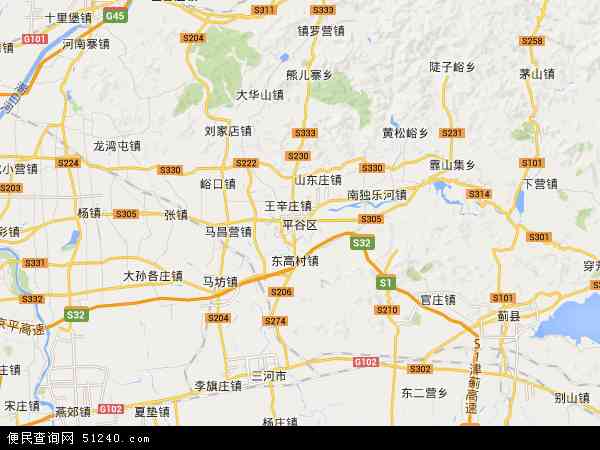 平谷乡镇划分地图图片