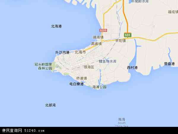  广西壮族 北海市 银海区银海区地图 本站收录有:2021