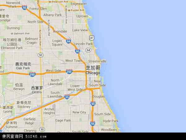 芝加哥地图 - 芝加哥电子地图 - 芝加哥高清地图 - 2024年芝加哥地图
