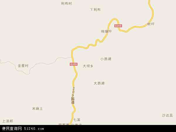 大坝乡地图 - 大坝乡电子地图 - 大坝乡高清地图 - 2024年大坝乡地图