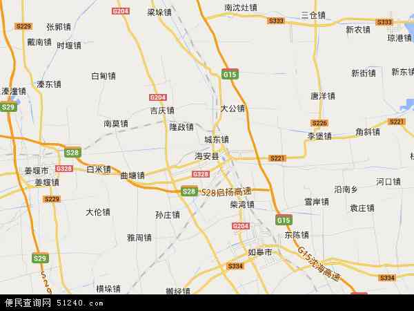 海安县地图 