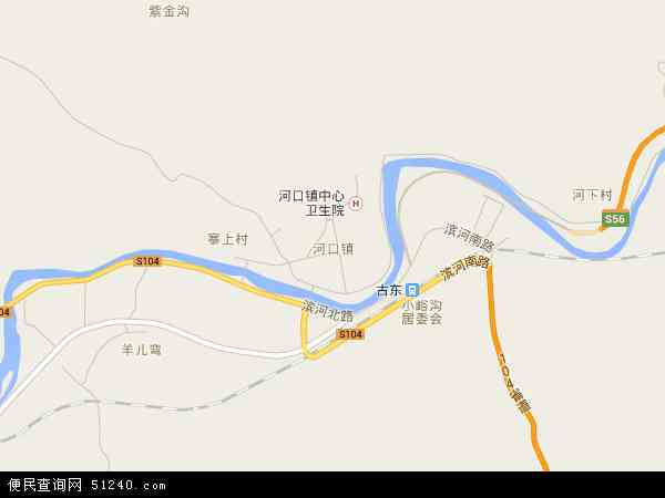 河口镇地图 