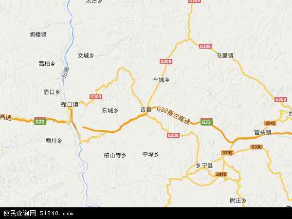 中国 山西省 临汾市 吉县吉县卫星地图 本站收录有:2021吉县卫星地图
