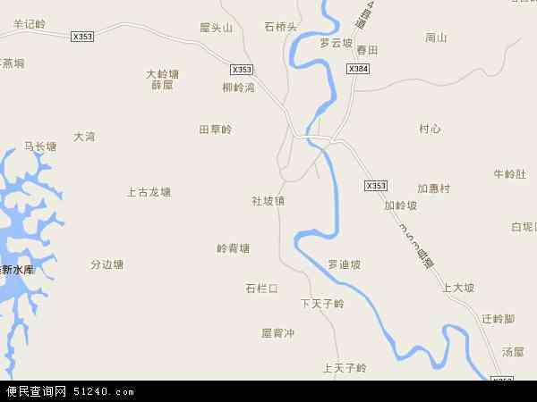 社坡镇地图 - 社坡镇电子地图 - 社坡镇高清地图 - 2024年社坡镇地图