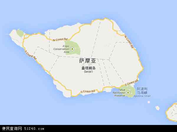 萨瓦伊岛地图 - 萨瓦伊岛电子地图 - 萨瓦伊岛高清地图 - 2024年萨瓦伊岛地图