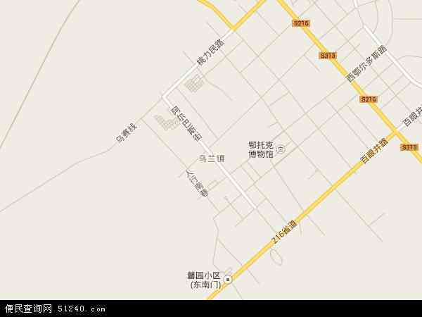 中国 内蒙古自治区 鄂尔多斯市 鄂托克旗 乌兰镇乌兰镇卫星地图 本站