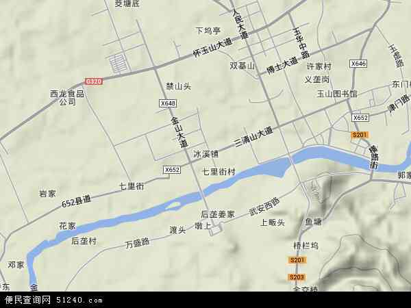 冰溪镇地形图 - 冰溪镇地形图高清版 - 2024年冰溪镇地形图