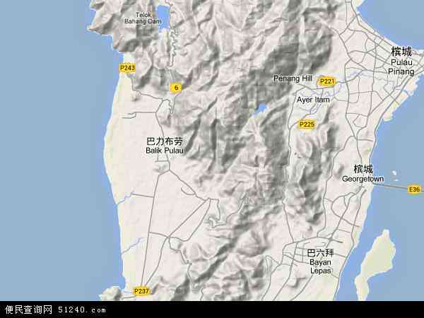 槟榔屿地形图 - 槟榔屿地形图高清版 - 2024年槟榔屿地形图