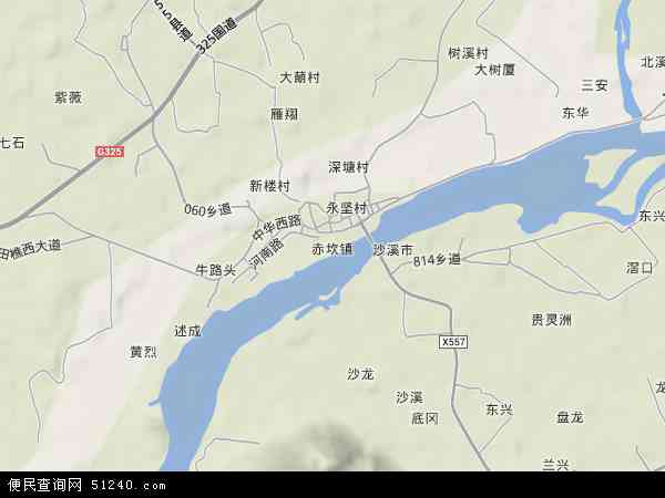 赤坎镇地形地图