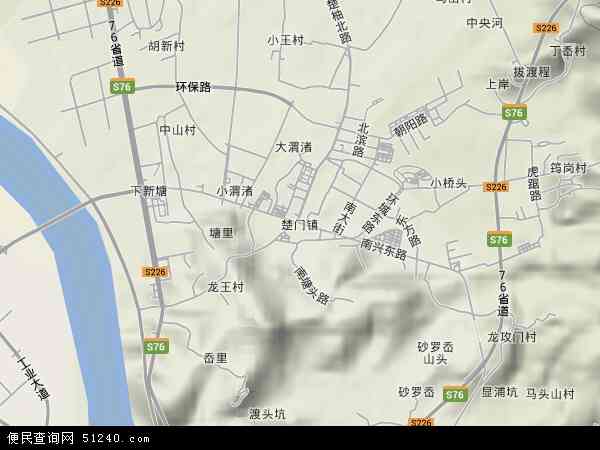 楚门镇地形图 - 楚门镇地形图高清版 - 2026年楚门镇地形图