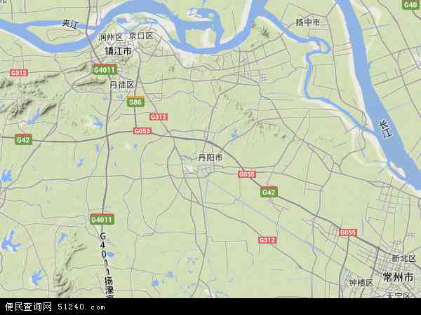 丹阳市地形图 - 丹阳市地形图高清版 - 2024年丹阳市地形图