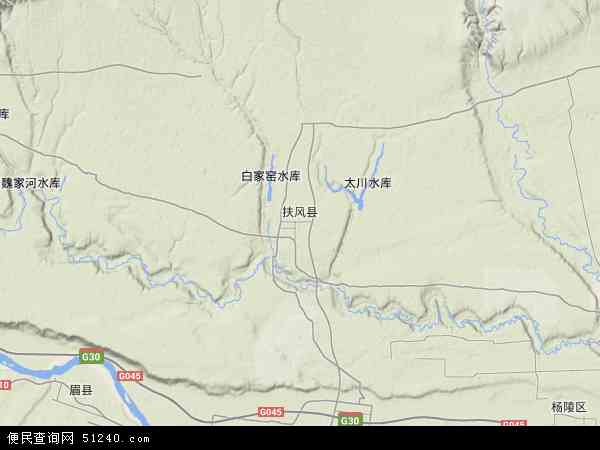 扶风县地图全景图片