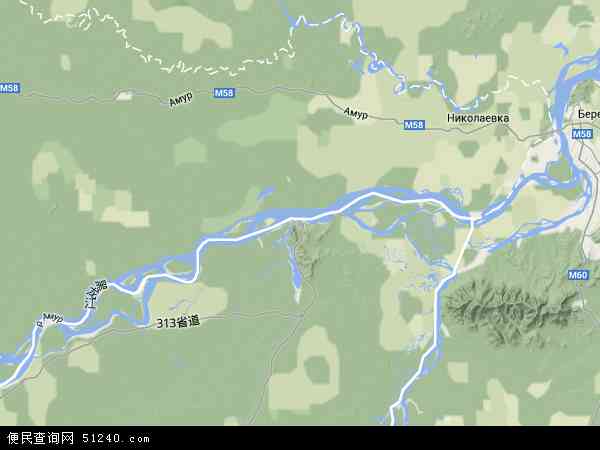 抚远县地形图 - 抚远县地形图高清版 - 2024年抚远县地形图
