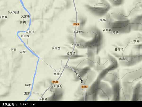 桂花镇地形图 - 桂花镇地形图高清版 - 2024年桂花镇地形图