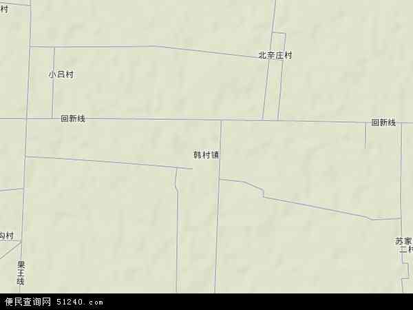 韩村镇地形图 - 韩村镇地形图高清版 - 2024年韩村镇地形图
