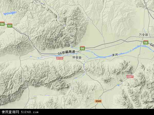 怀安县地形图 - 怀安县地形图高清版 - 2024年怀安县地形图