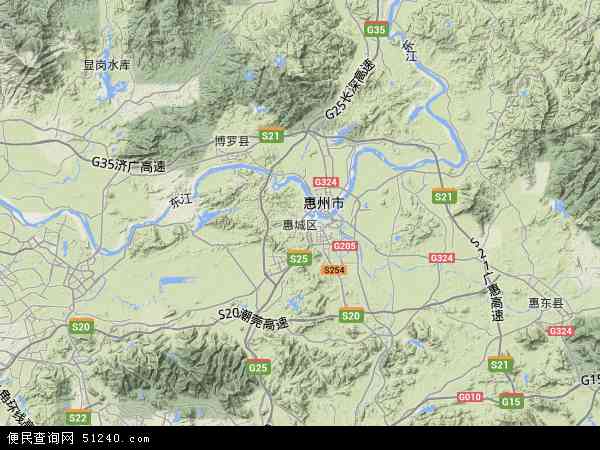 惠城区地形地图