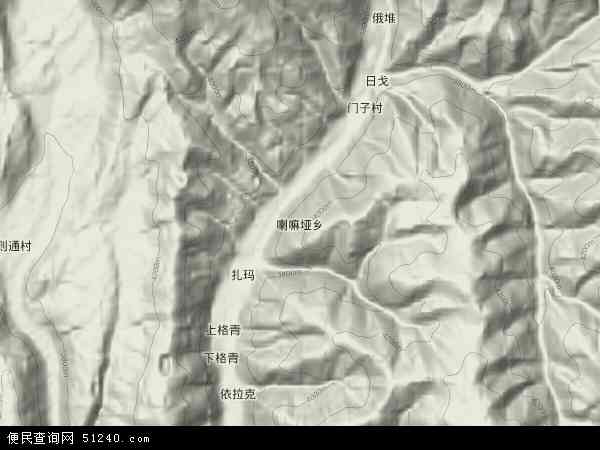 喇嘛垭乡地形图 - 喇嘛垭乡地形图高清版 - 2024年喇嘛垭乡地形图