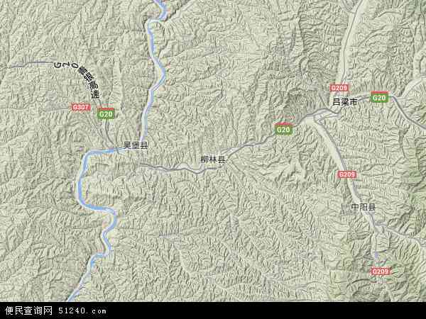 柳林县地形图 - 柳林县地形图高清版 - 2024年柳林县地形图